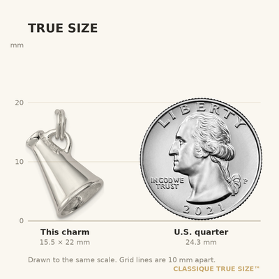 Sterling Silver Rhodium-plated Megaphone Charm
