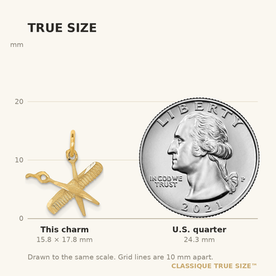 14K Comb and Scissors Charm