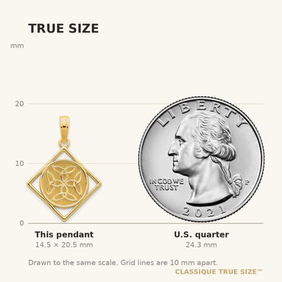 14K Yellow Gold Fancy Celtic Knot Pendant