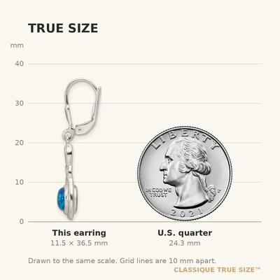 Sterling Silver Polished Blue Opal Knot Leverback Dangle Earrings