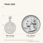 Sterling Silver/Rhodium-plated Round Monogram Dangle Earrings view 3
