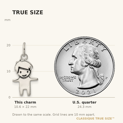 Sterling Silver Enameled Boy Charm