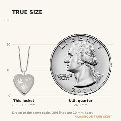 Sterling Silver Rhodium-plated Polished & Satin Hand & Hearts Mother/Daughter Locket & Pendant Necklace Set