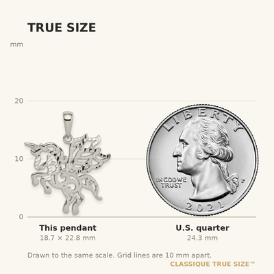 Sterling Silver Diamond-cut Unicorn Pendant