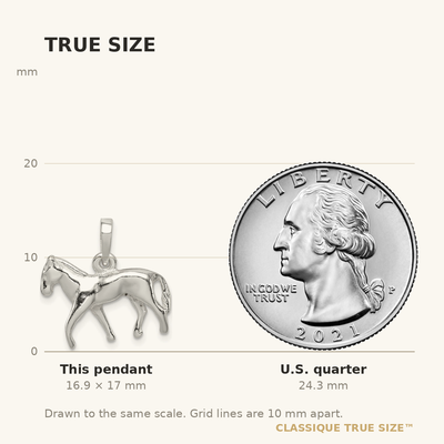 Sterling Silver Polished Horse Pendant
