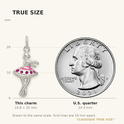 Sterling Silver Enameled Ballerina Charm