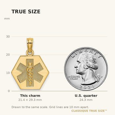 14K Treble Clef Charm, 29.34 x 11.75mm