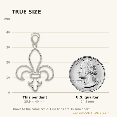 Sterling Silver Cut-Out Fleur de Lis Pendant