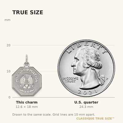 Sterling Silver Rhodium-plated My Confirmation Disc Charm, 18 x 17mm
