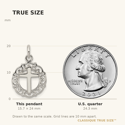 Sterling Silver Circle & Cross Pendant