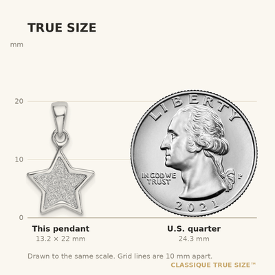 Sterling Silver Rhodium-plated Glitter Enamel Fabric Star Pendant