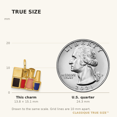 14K Yellow Gold Nail Polish Bottles Charm