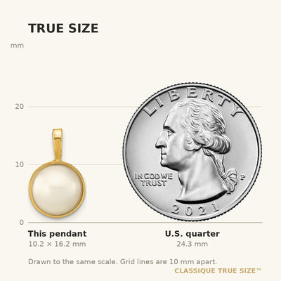 14K White Saltwater Mabe Pearl Pendant