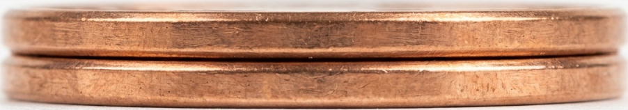 two pennies stacked